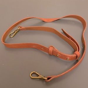 madewell brown leather bag strap